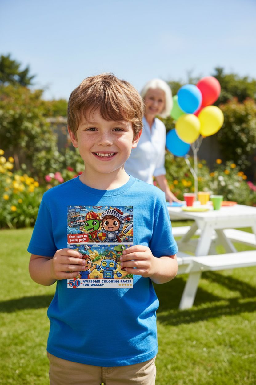 Wesley coloring book in use