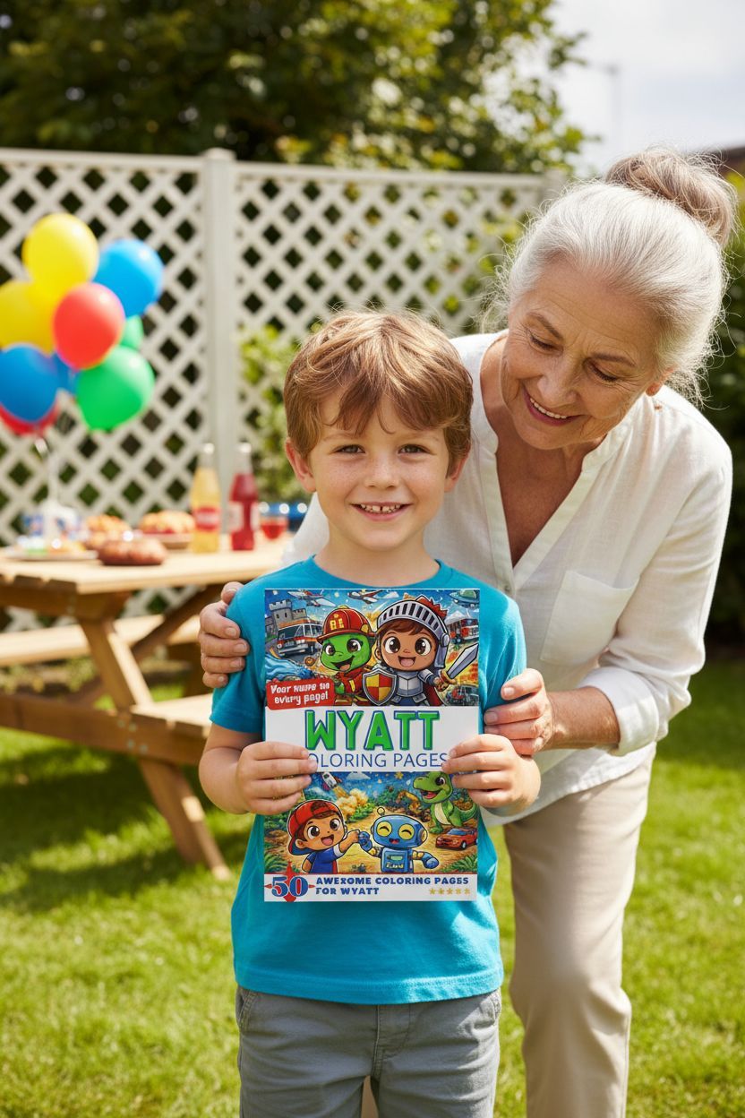 Wyatt coloring book in use