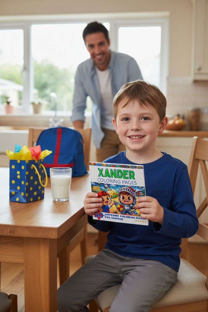 Xander coloring book in use