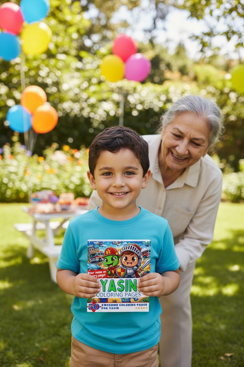 Yasin coloring book in use