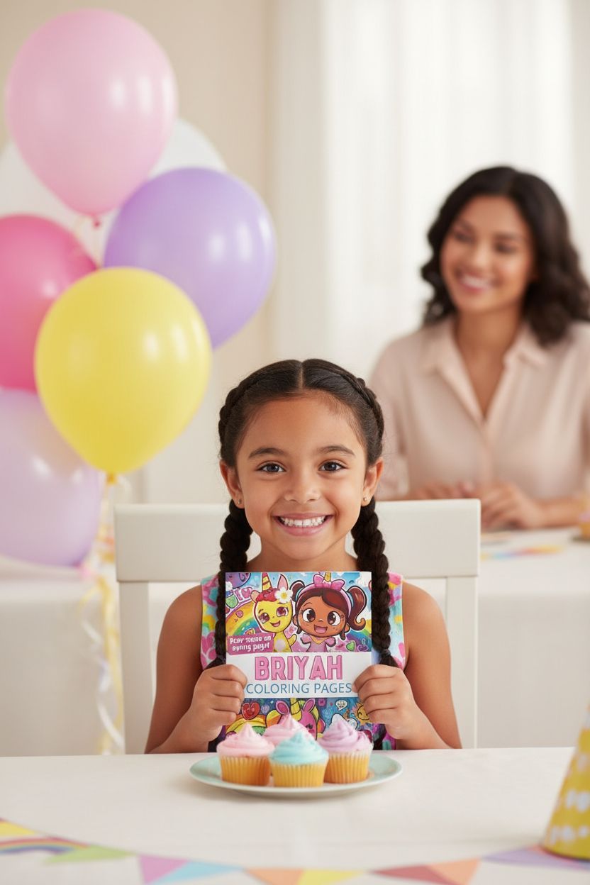 Briyah coloring book in use