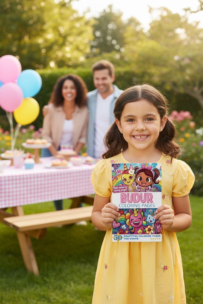 Budur coloring book in use