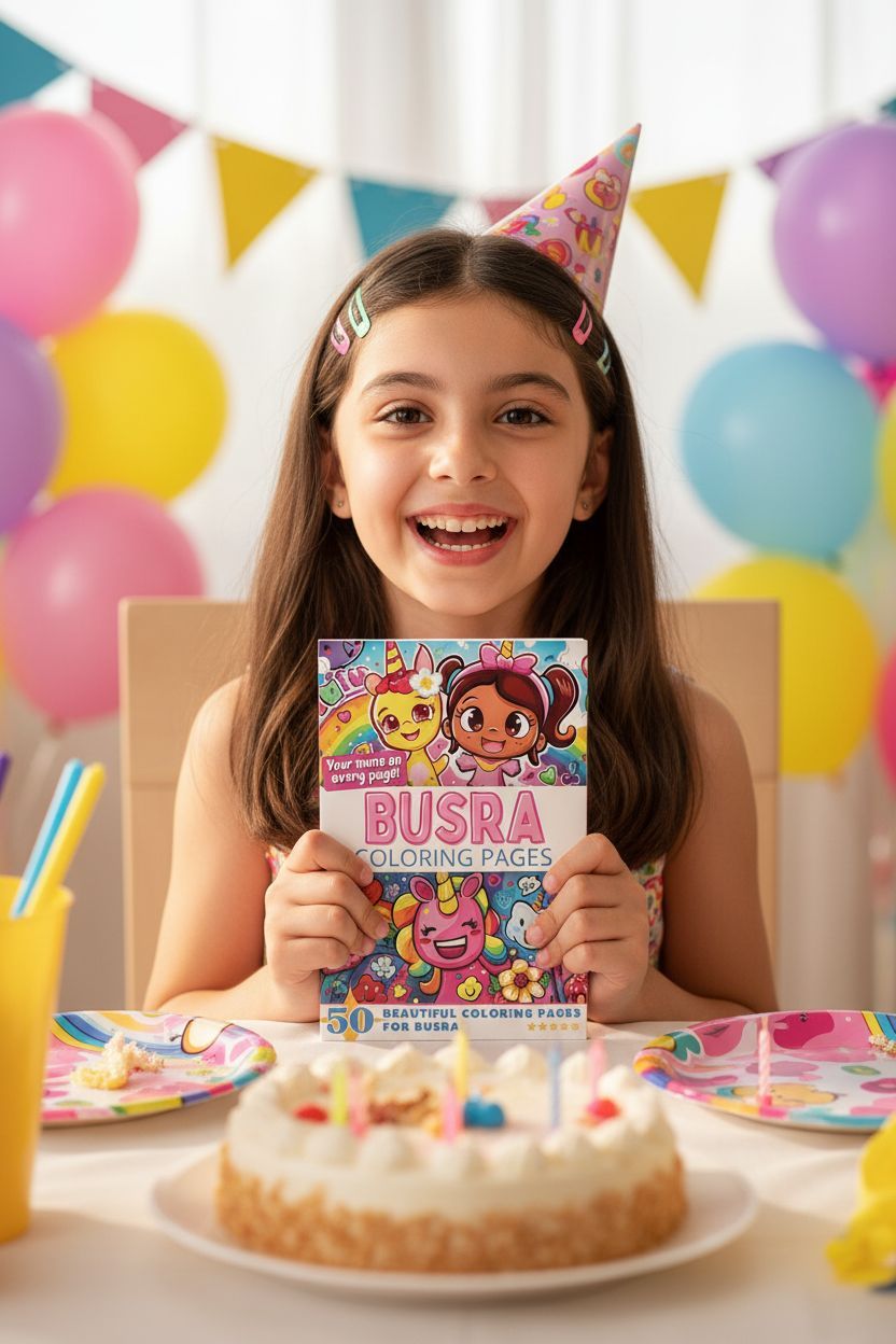 Busra coloring book in use