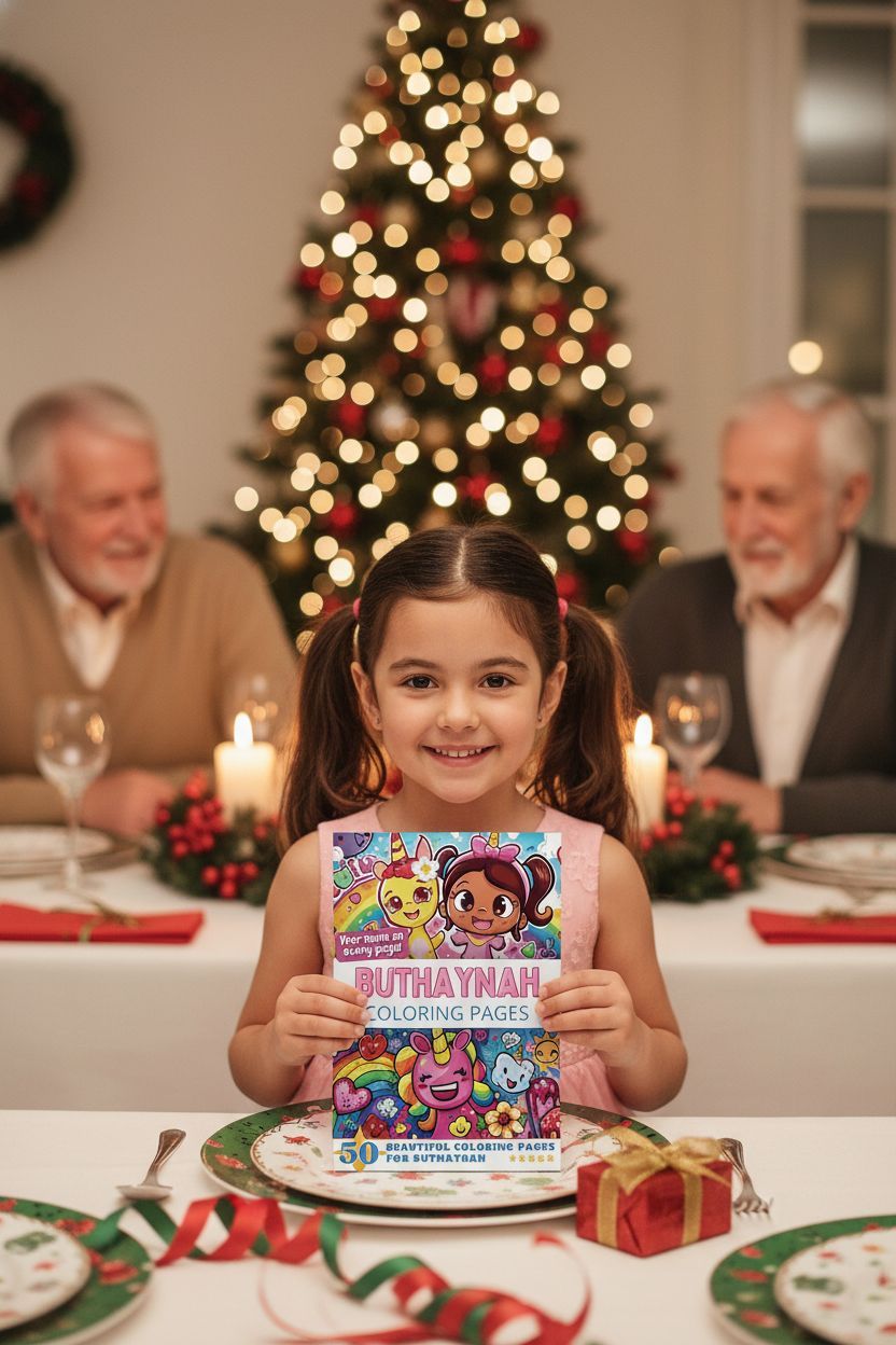 Buthaynah Christmas coloring pages gift