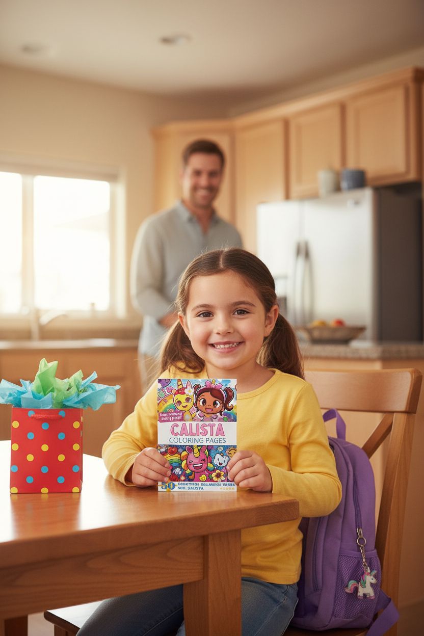 Calista coloring book in use