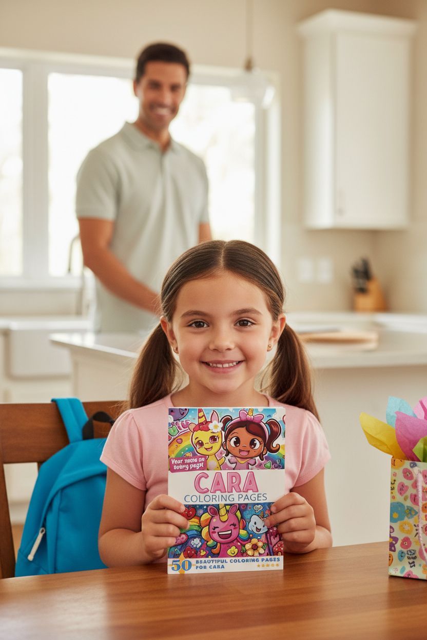 Cara coloring book in use