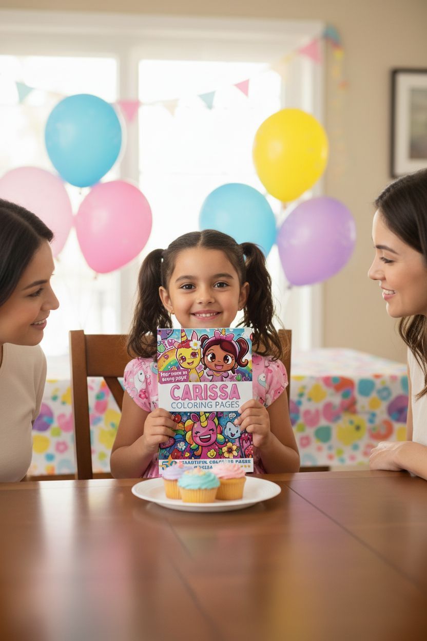 Carissa coloring book in use