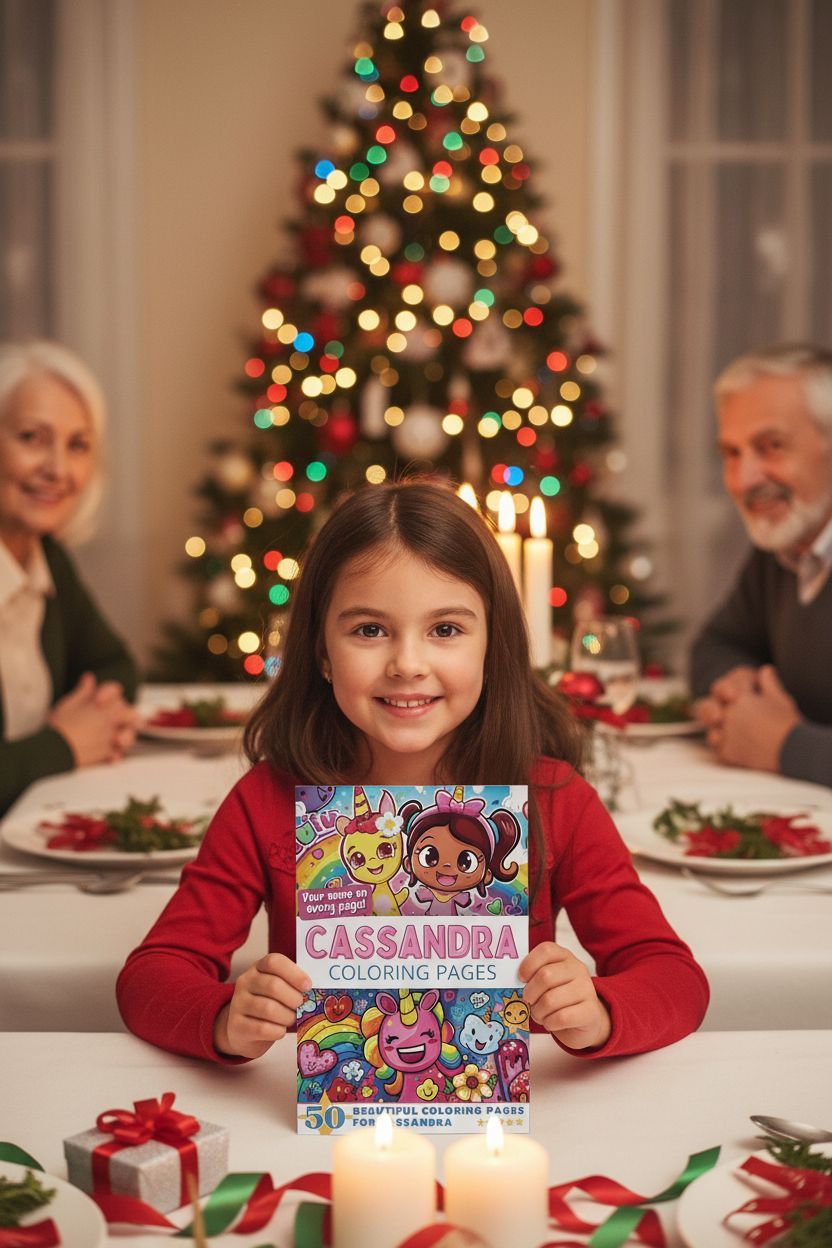 Cassandra Christmas coloring pages gift