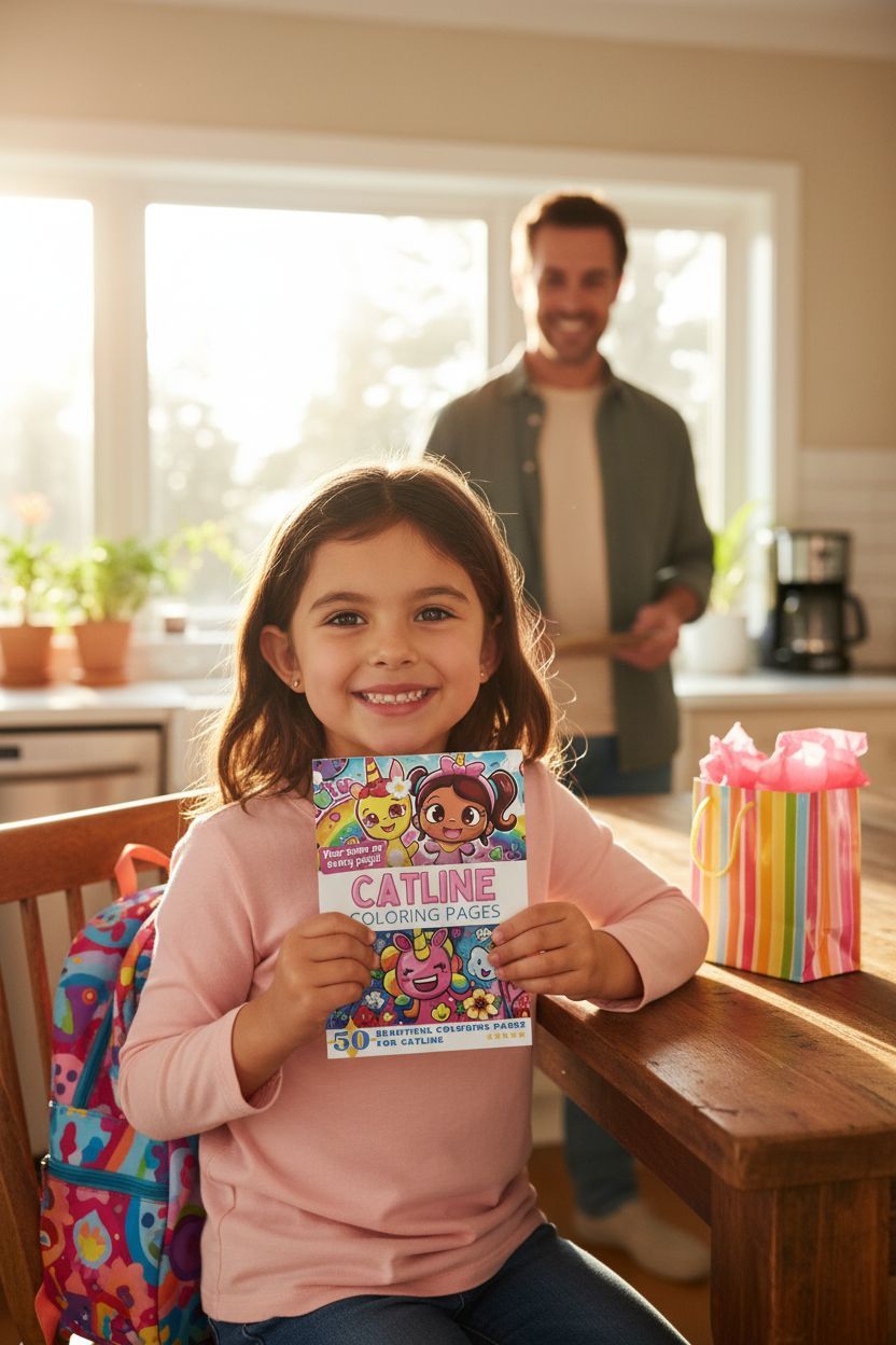 Catline coloring book in use