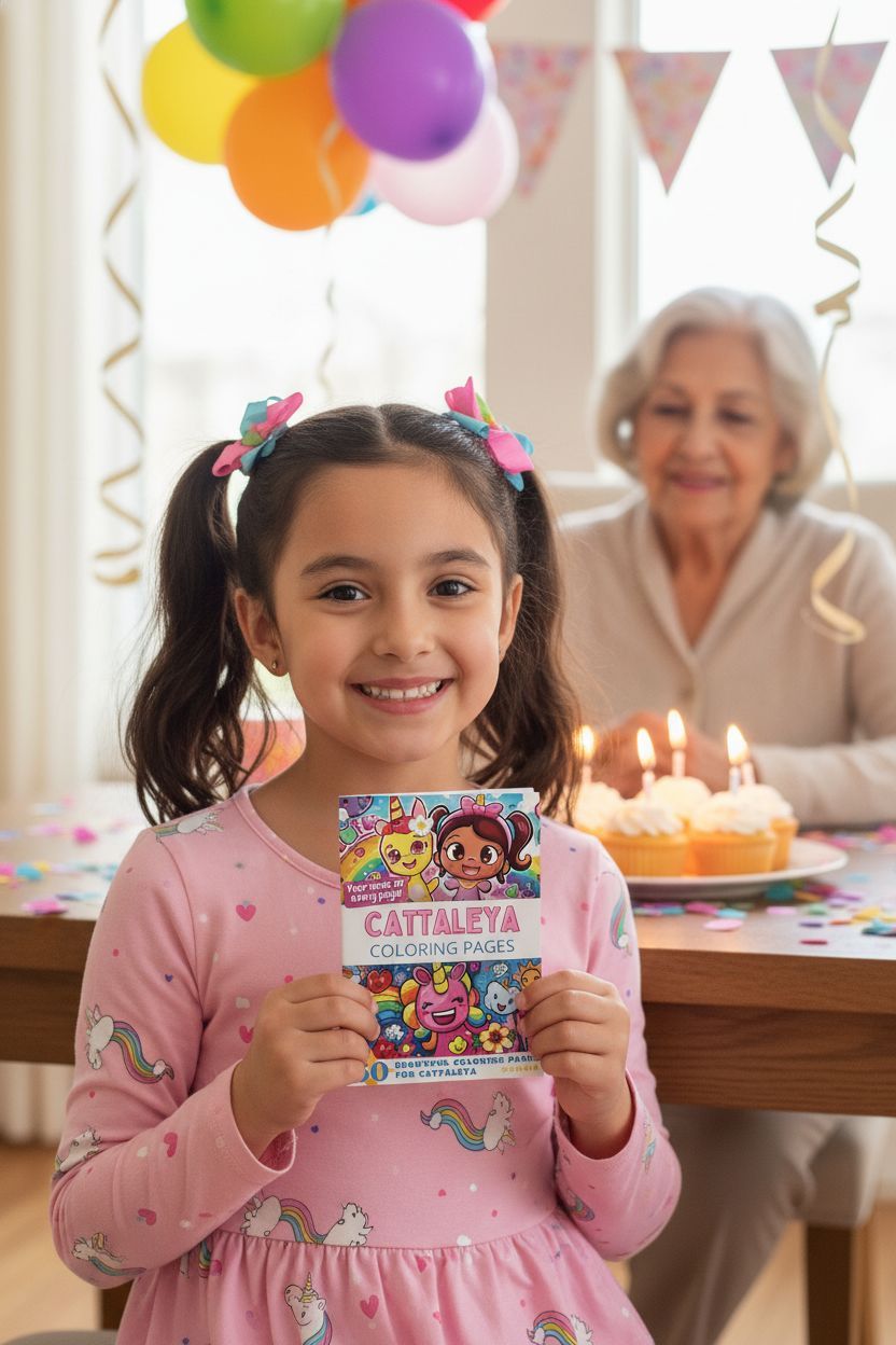 Cattaleya coloring book in use