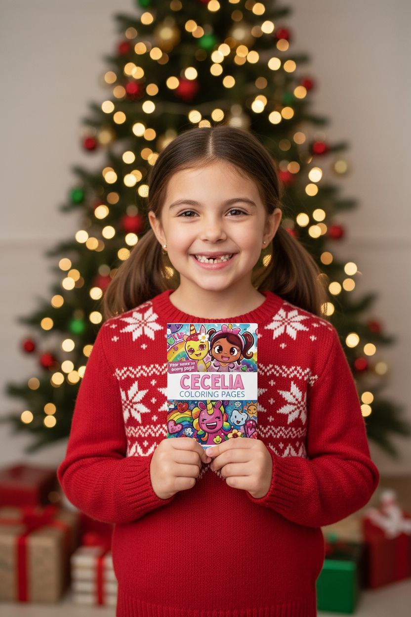 Cecelia Christmas coloring pages gift