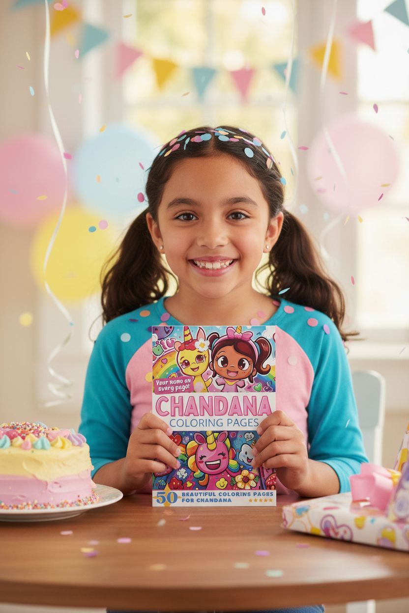 Chandana coloring book in use