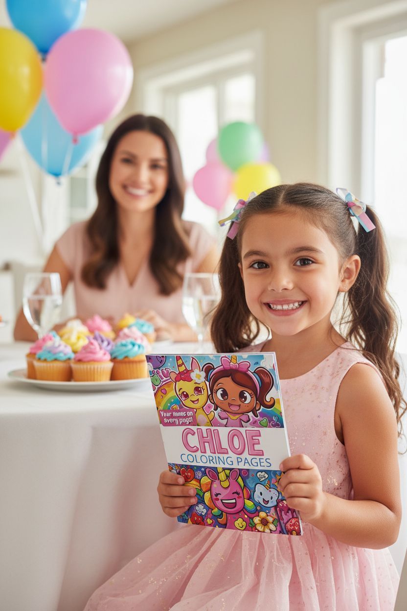 Chloe coloring book in use