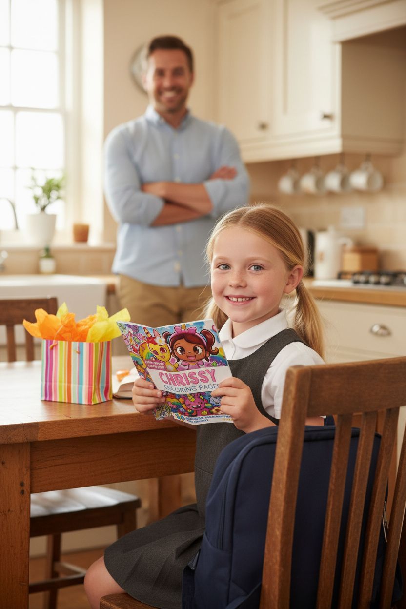 Chrissy coloring book in use