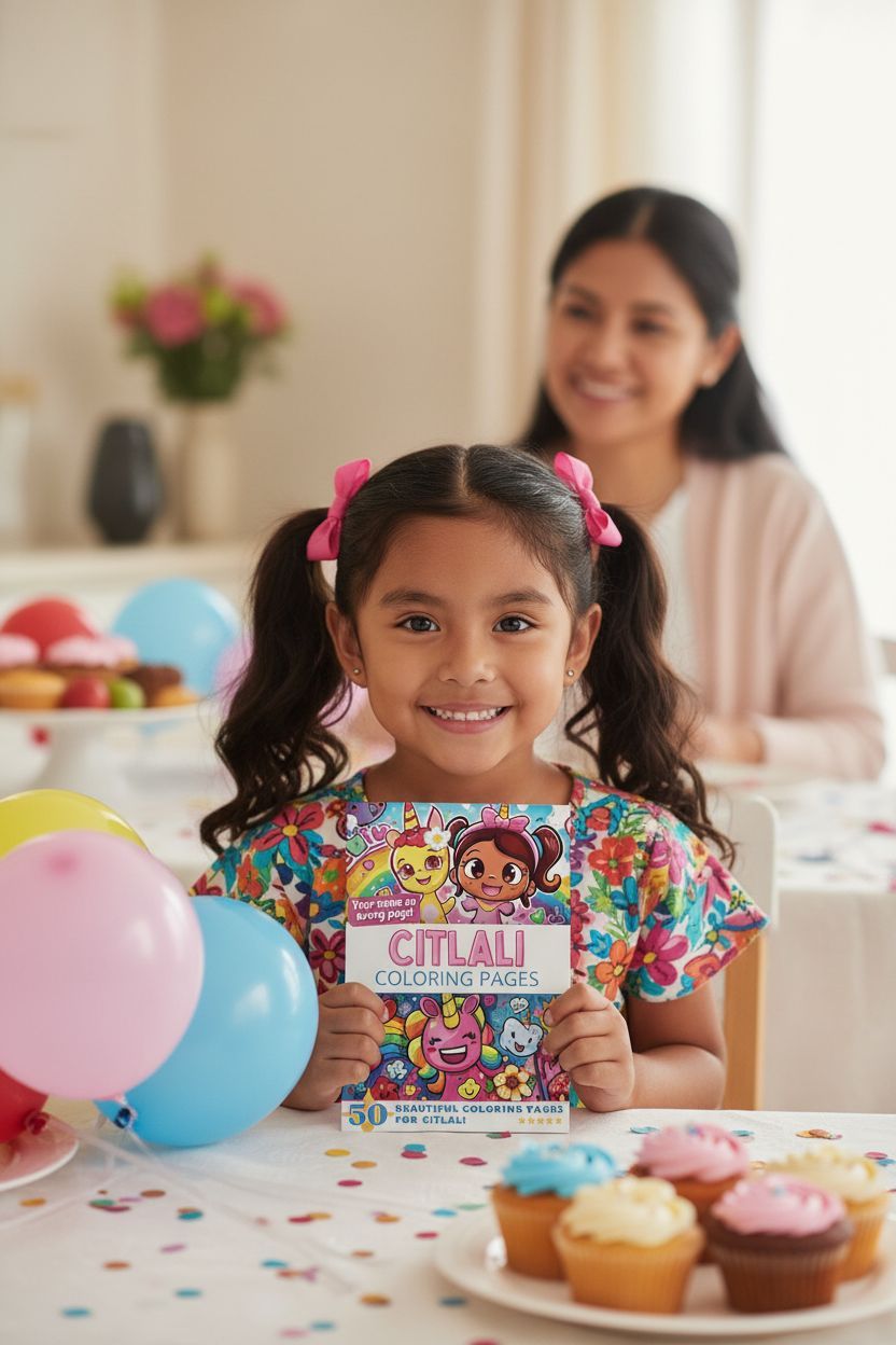 Citlali coloring book in use