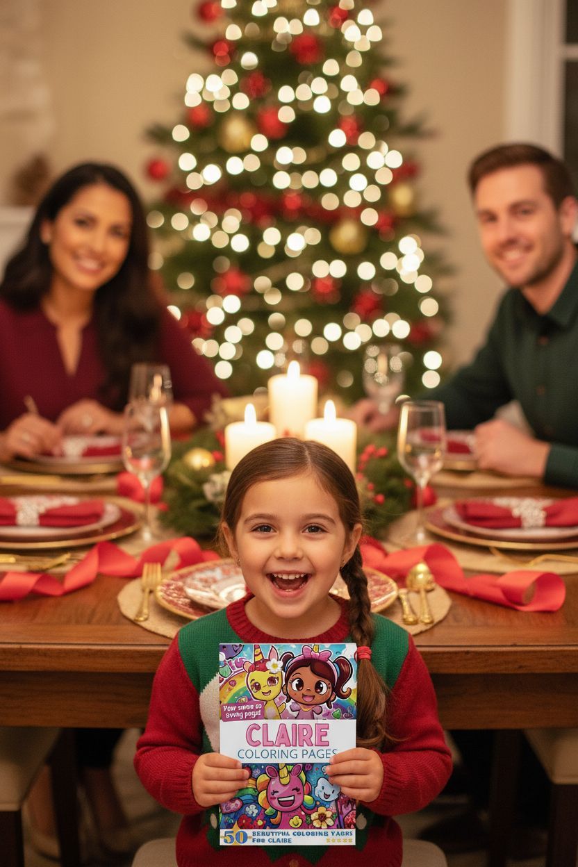 Claire Christmas coloring pages gift