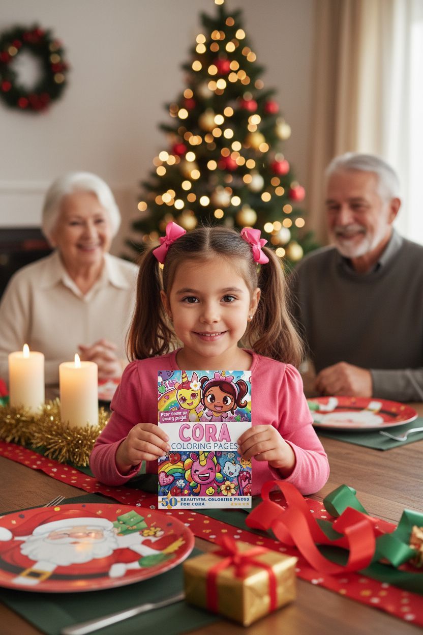 Cora Christmas coloring pages gift