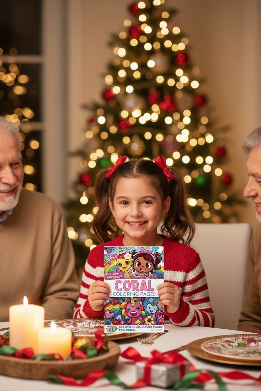 Coral Christmas coloring pages gift