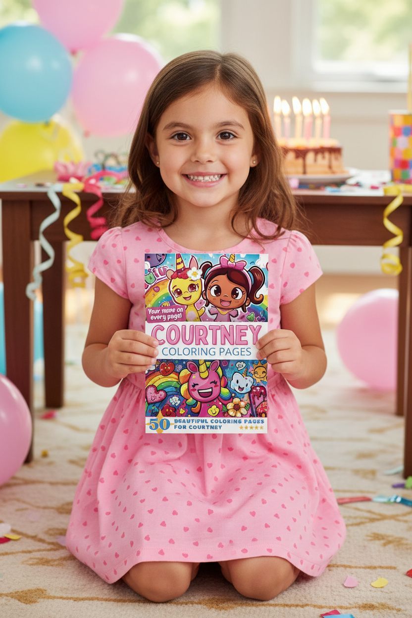 Courtney coloring book in use