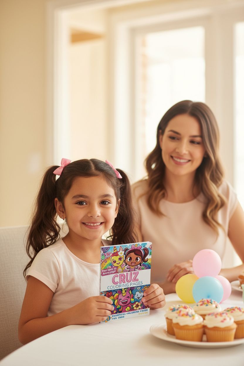 Cruz coloring book in use