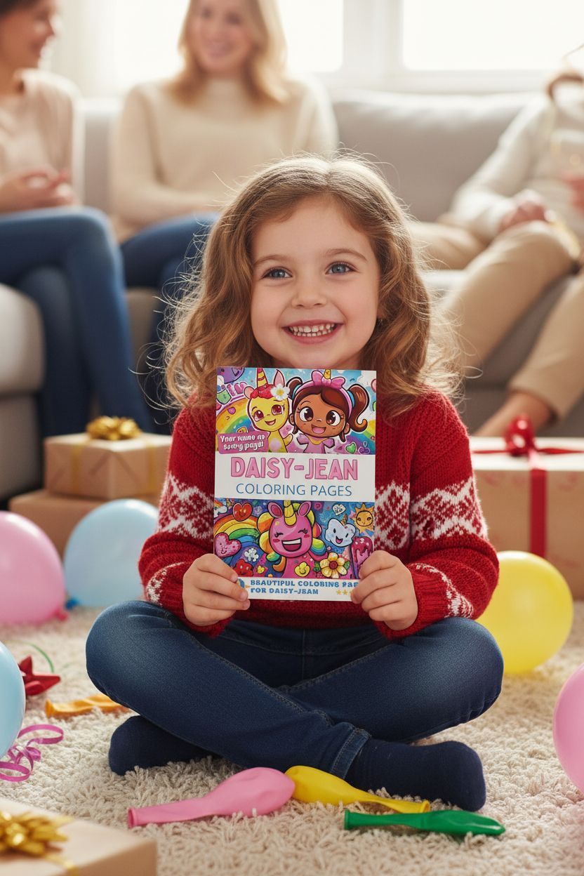 Daisy-Jean coloring book in use