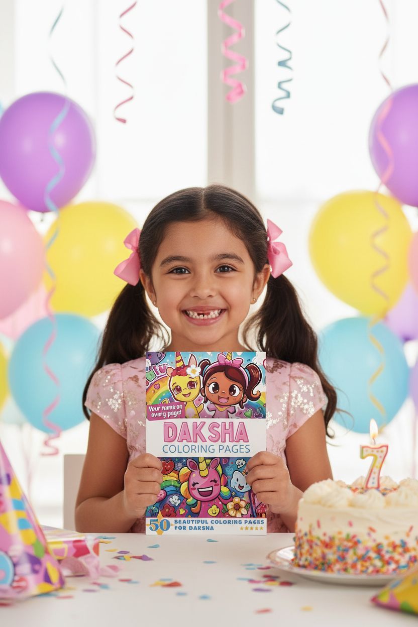 Daksha coloring book in use