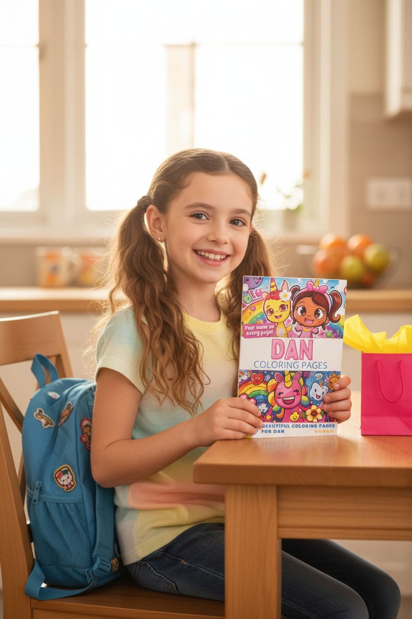 Dan coloring book in use