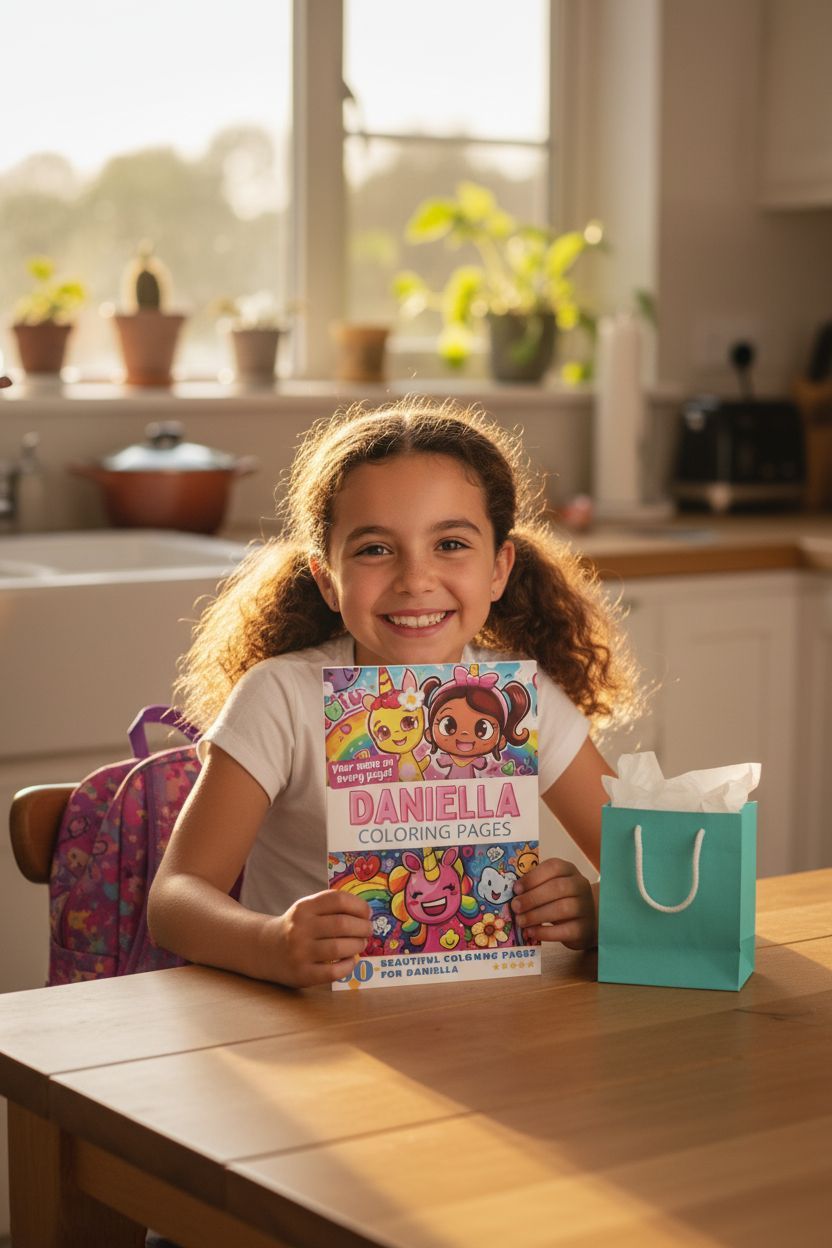 Daniella coloring book in use