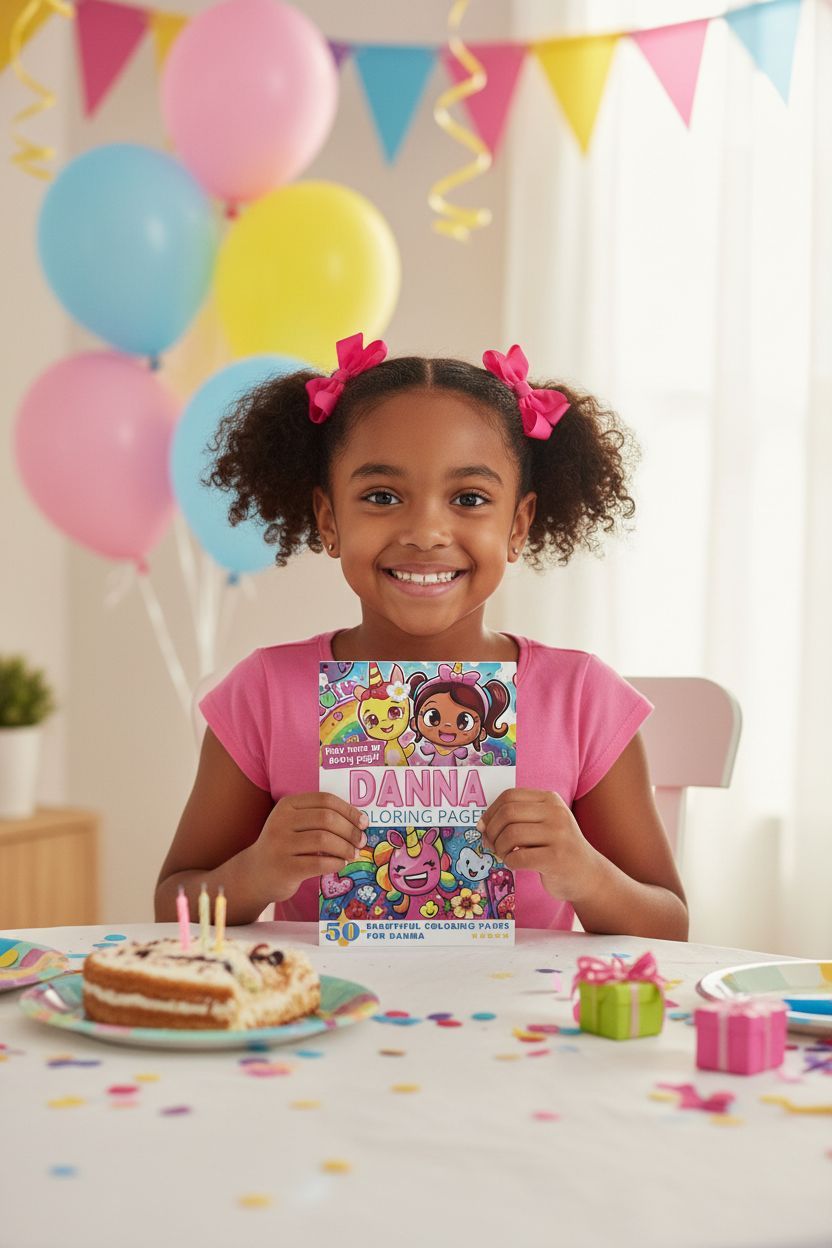 Danna coloring book in use