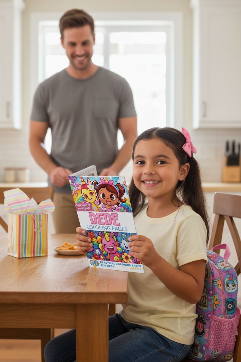 Dede coloring book in use