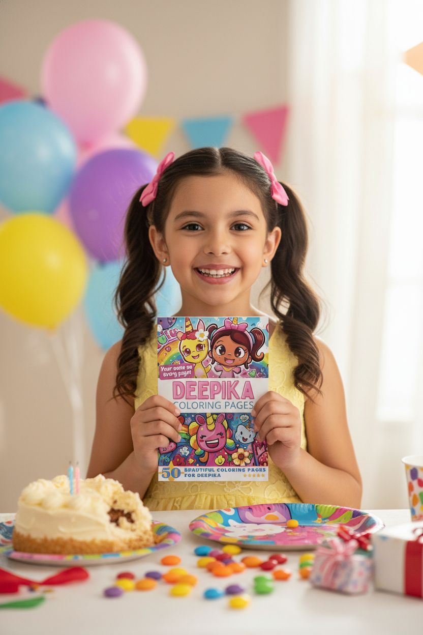 Deepika coloring book in use