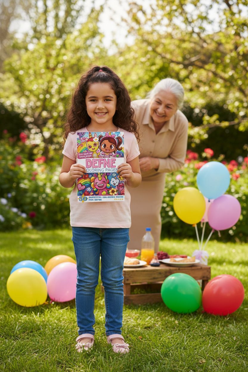 Defne coloring book in use