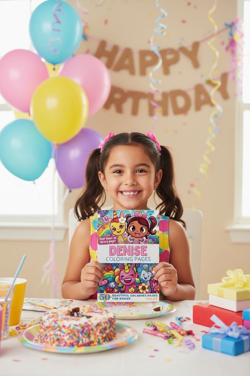Denise coloring book in use