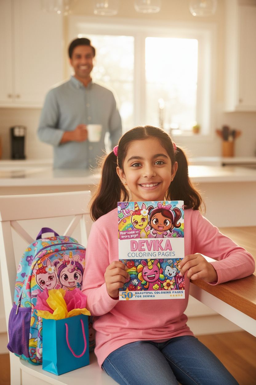 Devika coloring book in use
