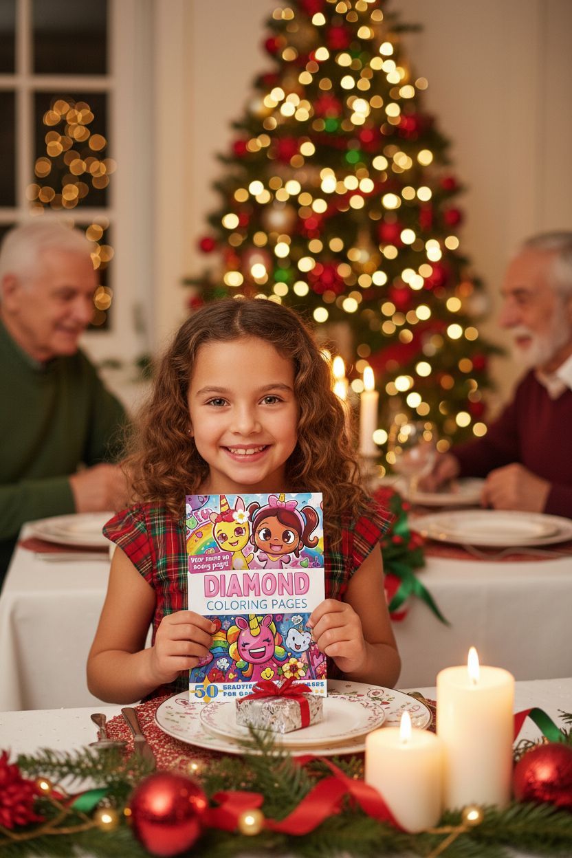 Diamond Christmas coloring pages gift