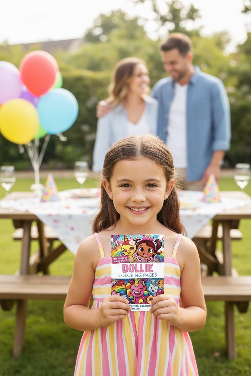Dollie coloring book in use