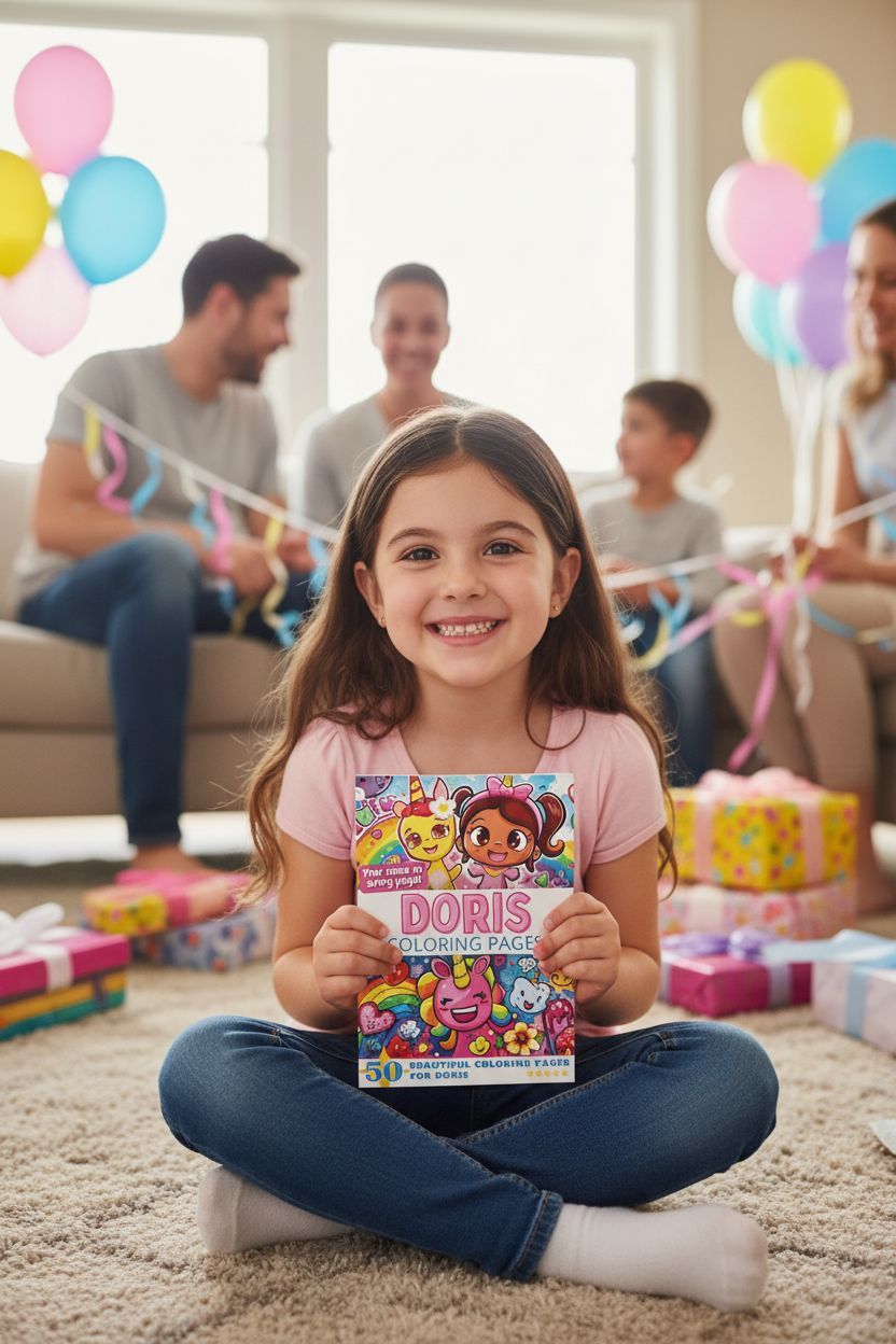 Doris coloring book in use