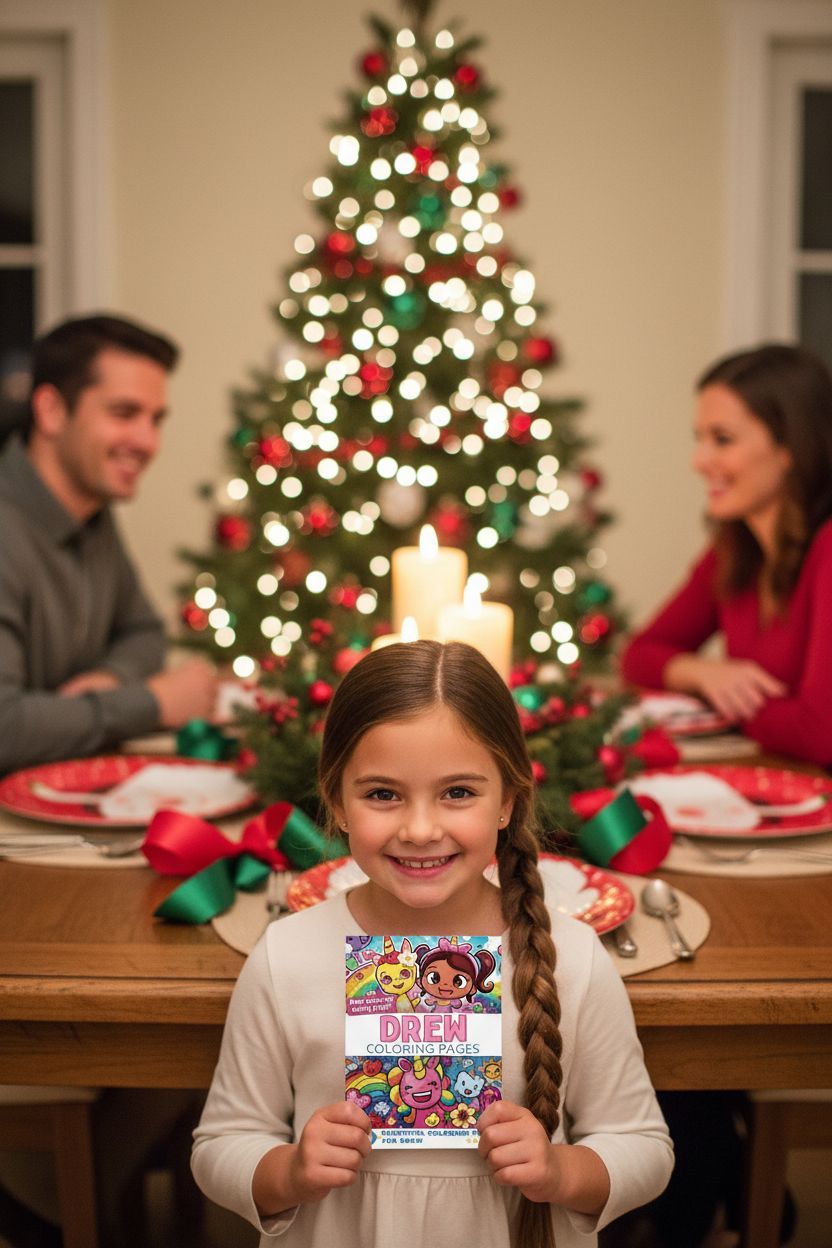 Drew Christmas coloring pages gift