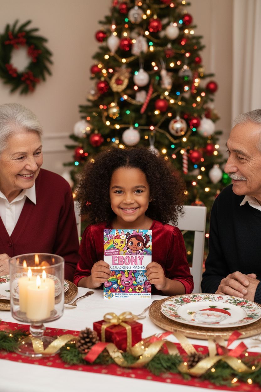 Ebony Christmas coloring pages gift