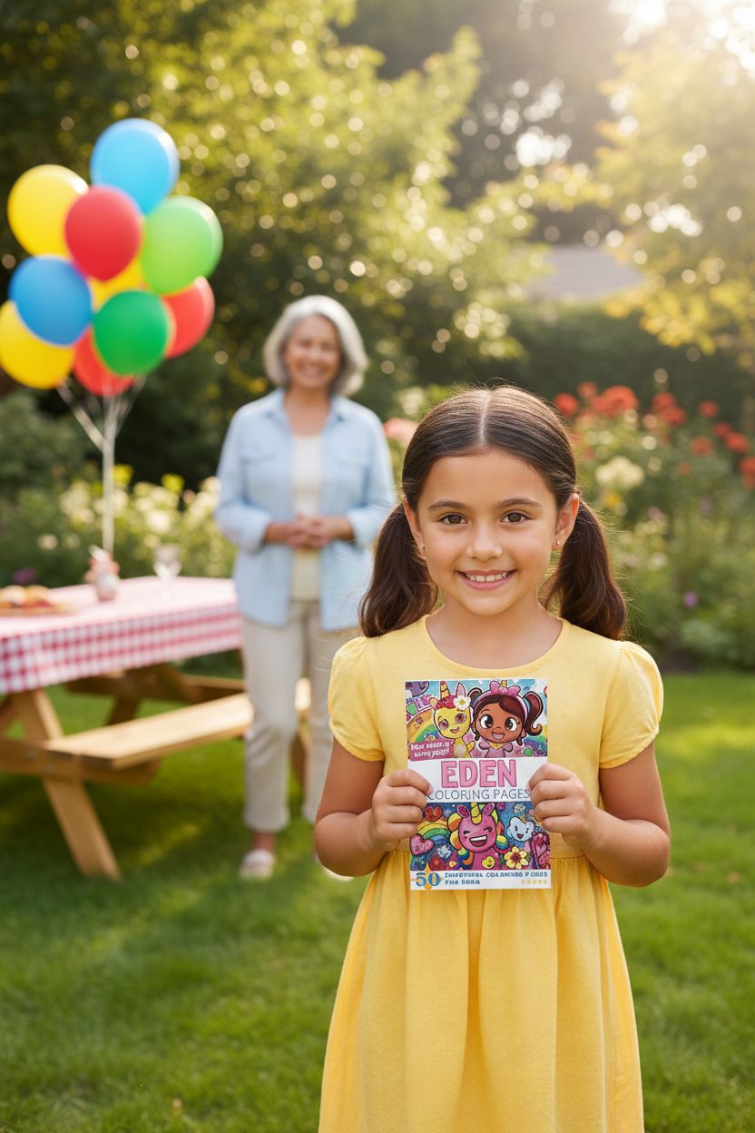 Eden coloring book in use