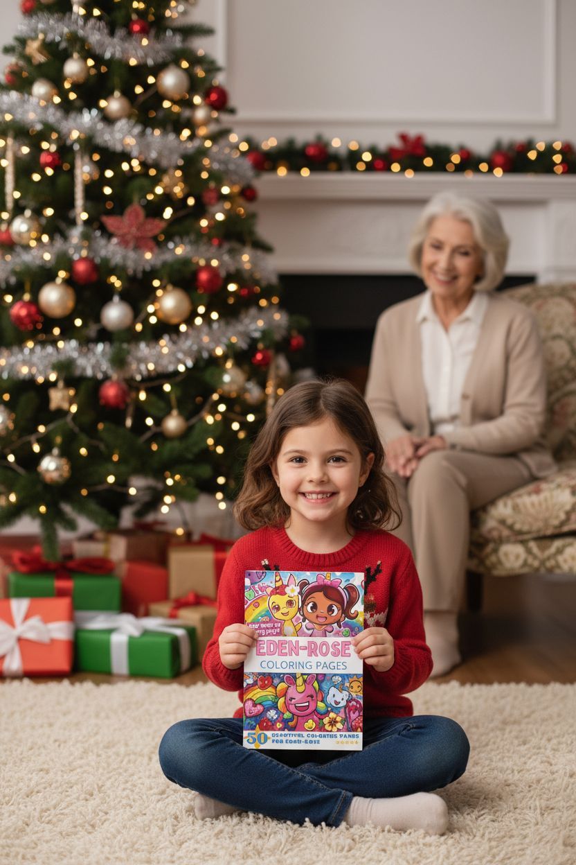 Eden-Rose Christmas coloring pages gift