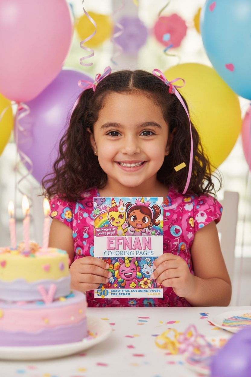 Efnan coloring book in use