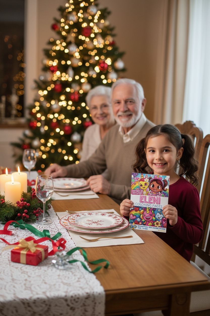 Eleni Christmas coloring pages gift