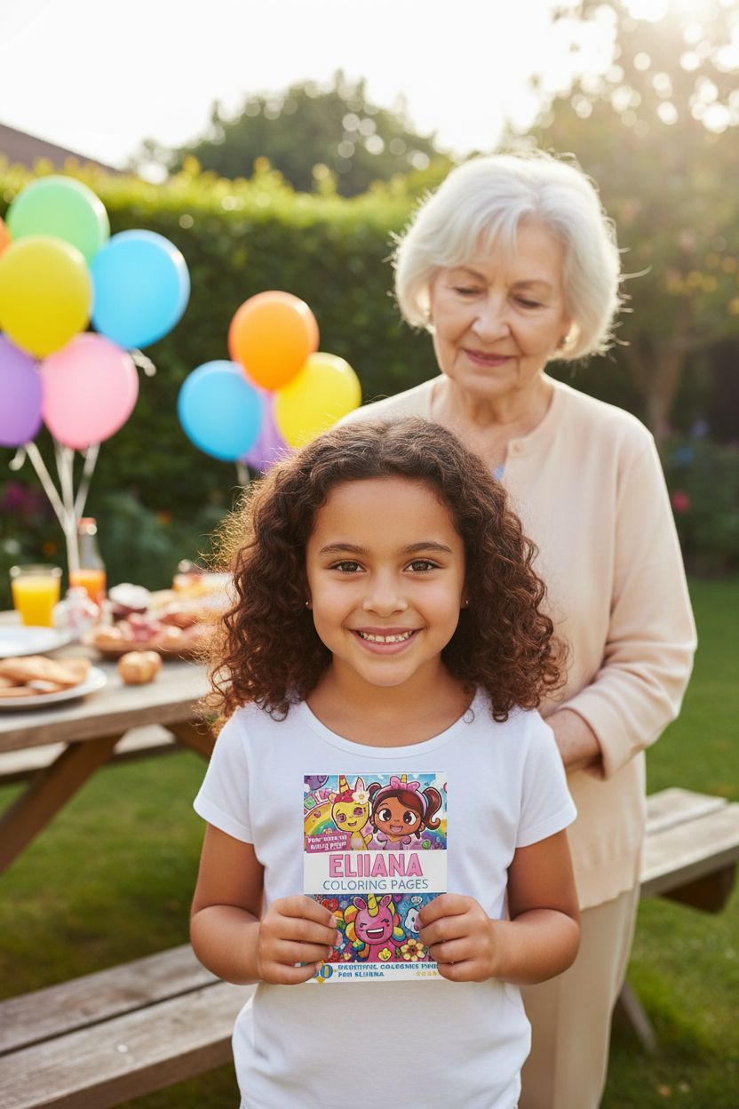 Eliiana coloring book in use