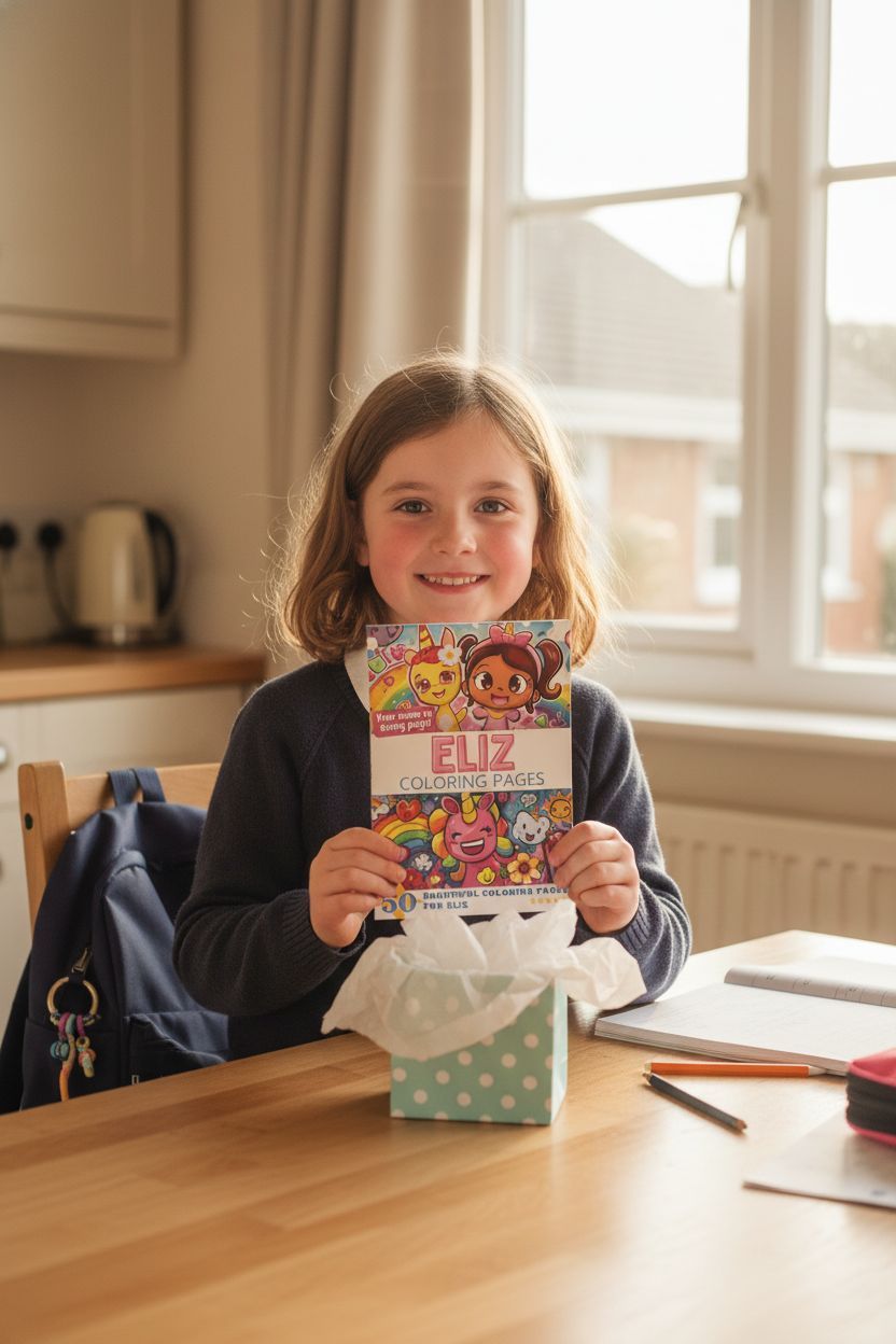 Eliz coloring book in use