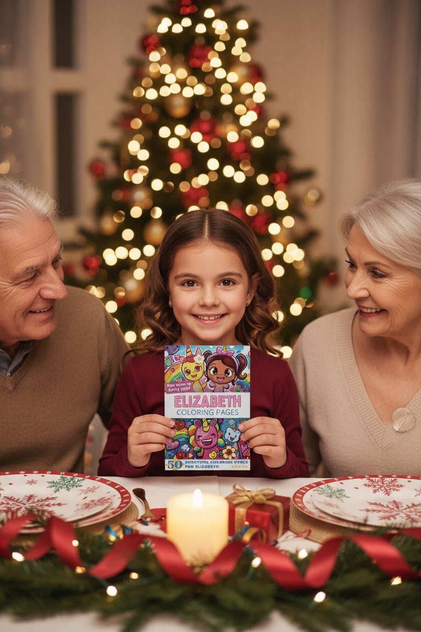 Elizabeth Christmas coloring pages gift