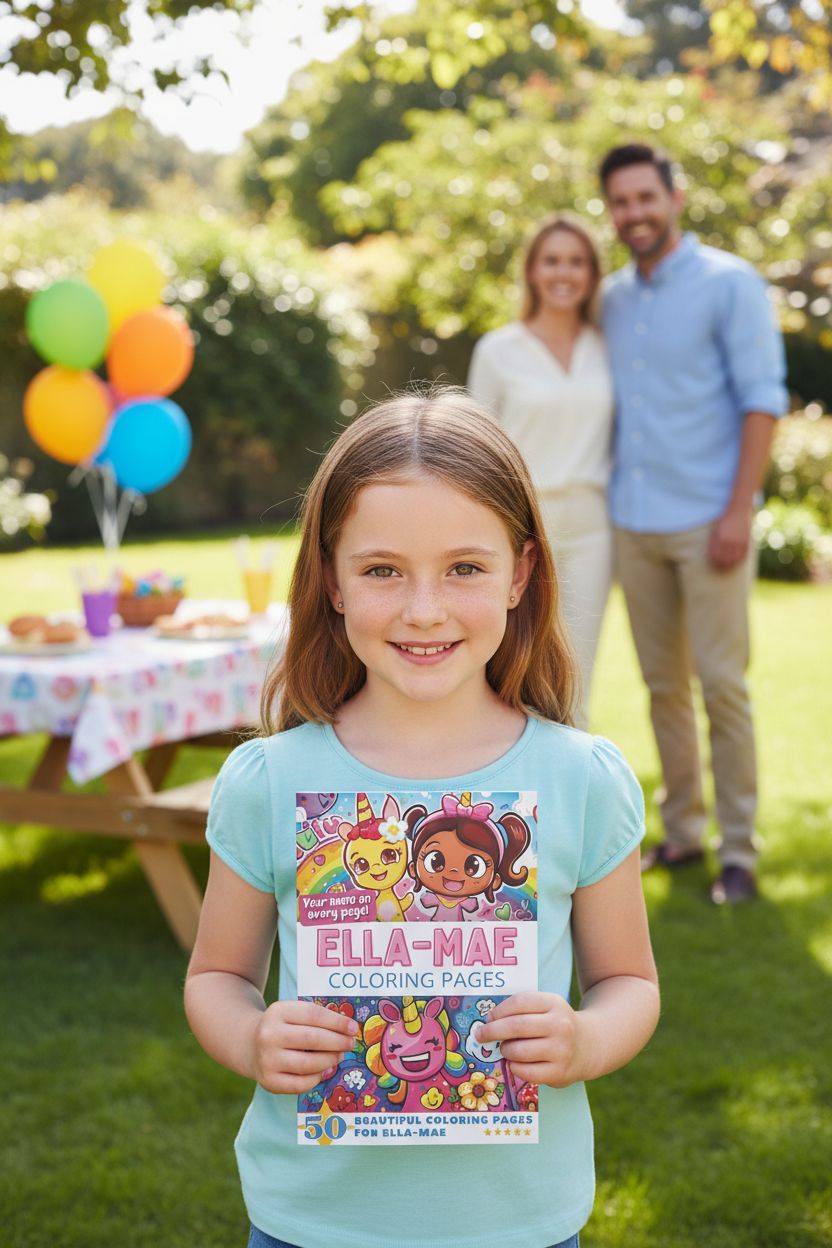 Ella-Mae coloring book in use