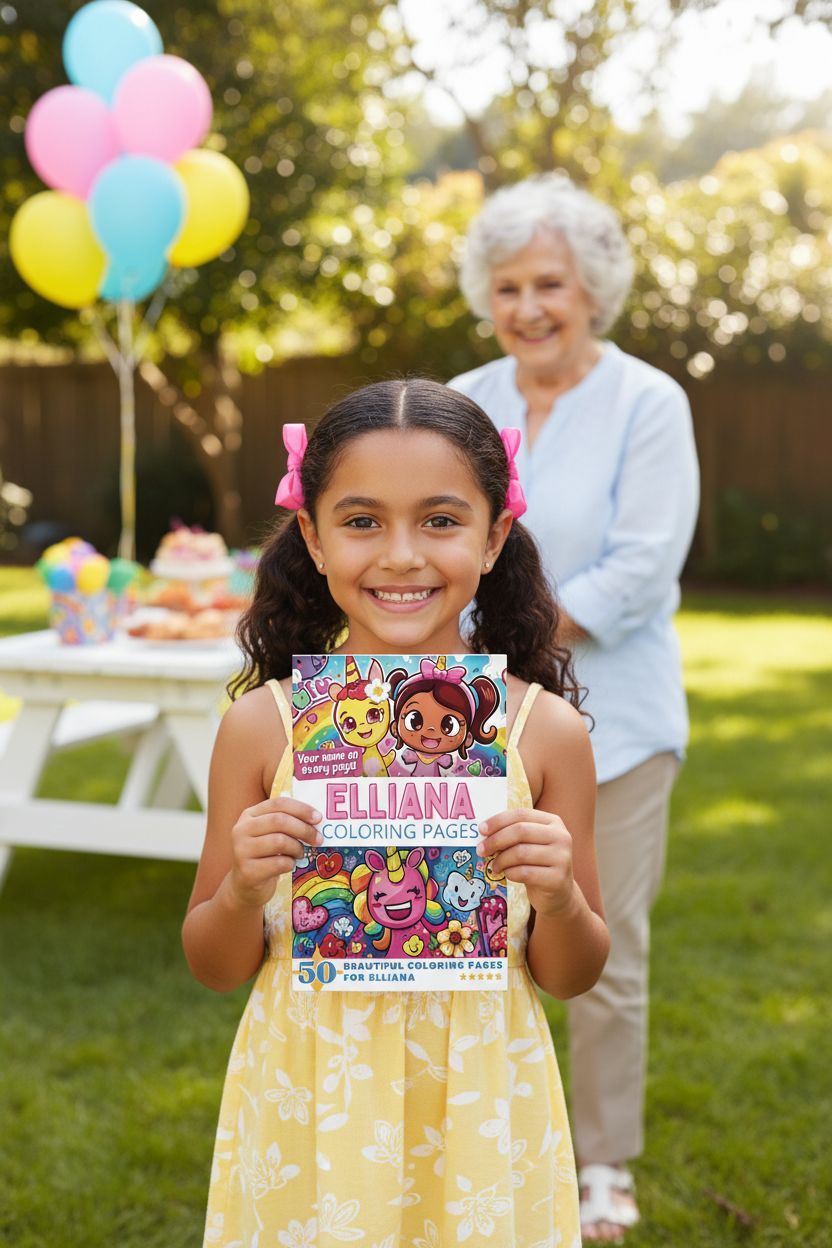 Elliana coloring book in use