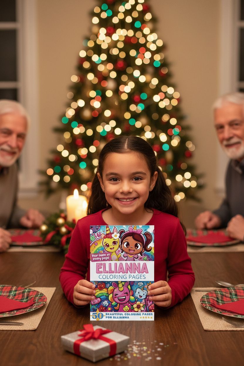 Ellianna Christmas coloring pages gift