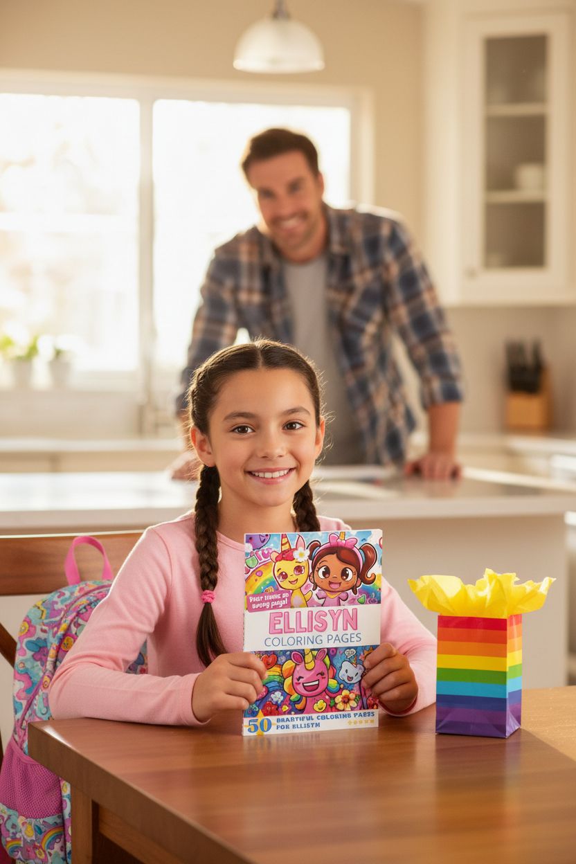 Ellisyn coloring book in use